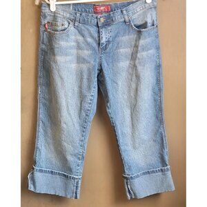 Tyte Jeans Women's‎ 9 Capri Pants Denim  Embroidered Pocket Cuffs RN88083